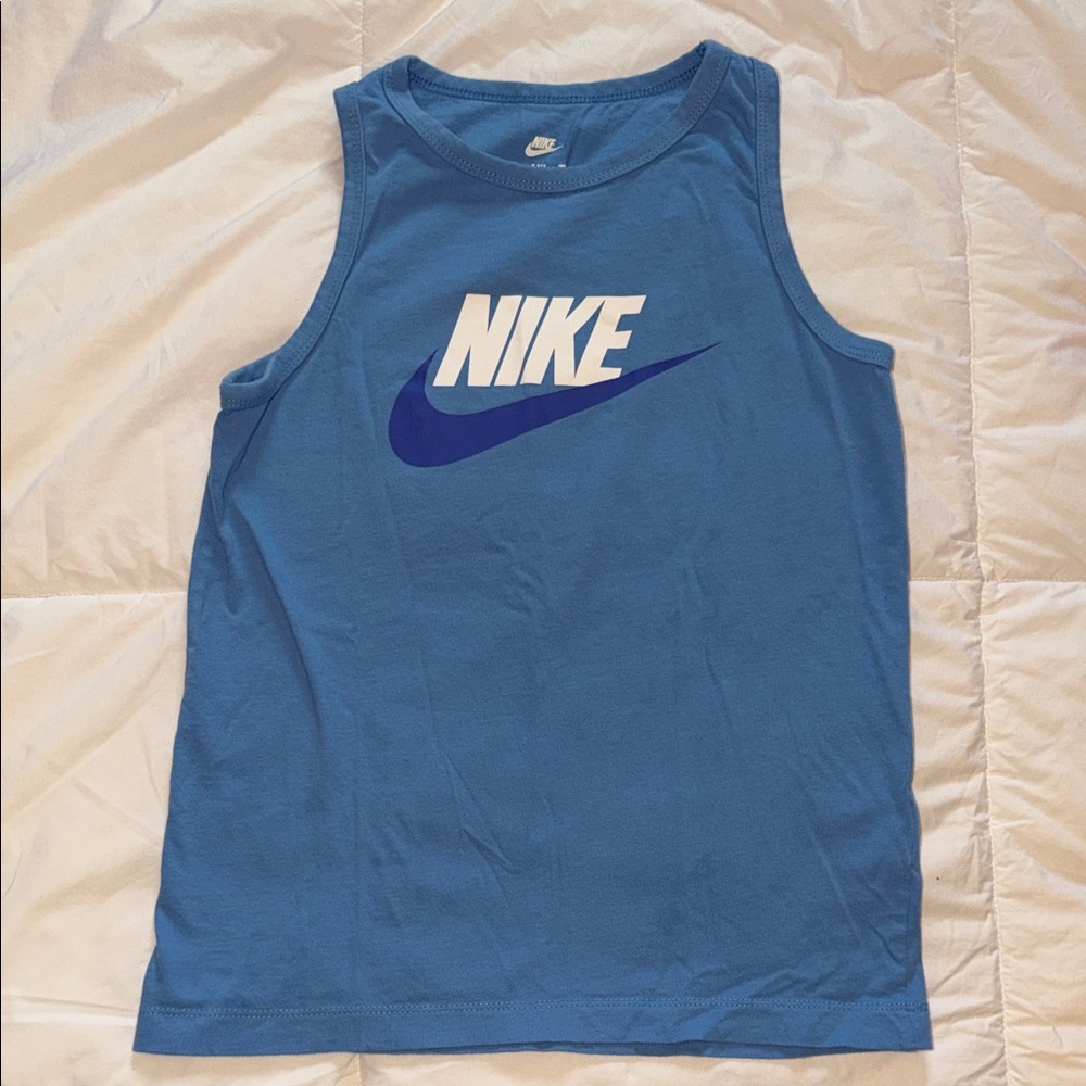NIKE Youth L Blue Sleeveless Shirt